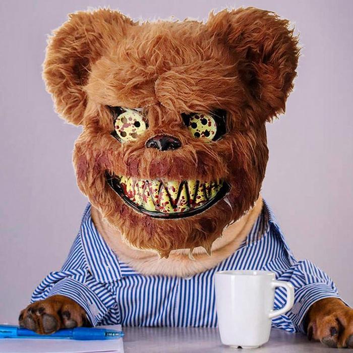 Topeng Beruang Seram Kostum Halloween Berdarah Monster Seram Halloween Terpercaya