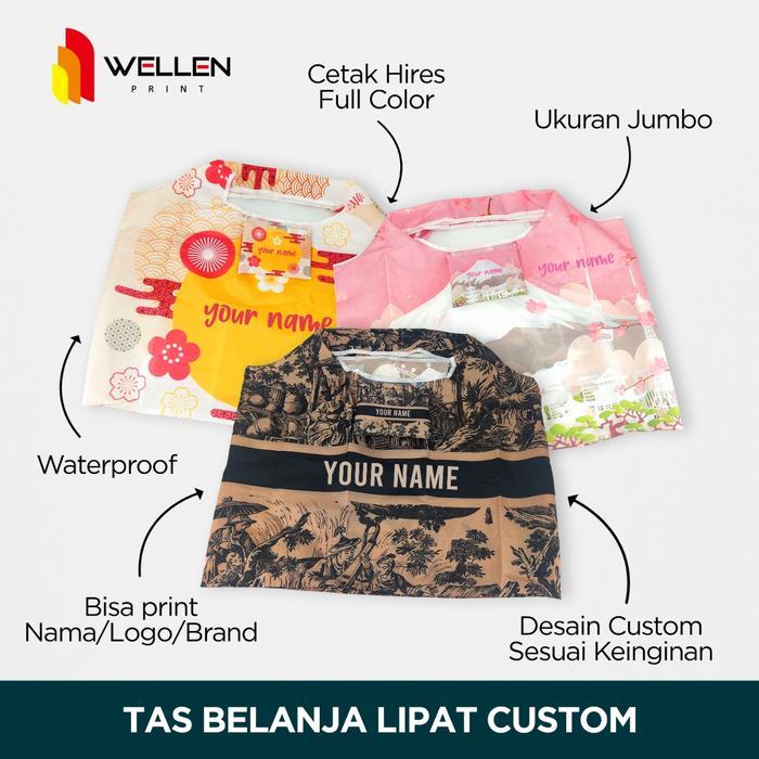 JUAL Tas Belanja Lipat Besar / Kantong belanja Lipat Jumbo