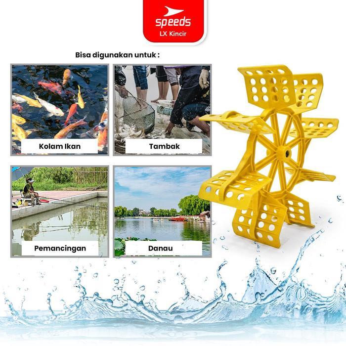 SPEEDS Kincir Air 66cm Tambak Impeller 8 Daun Cor Pelampung Air Tambak Udang Kolam Ikan Padat Water