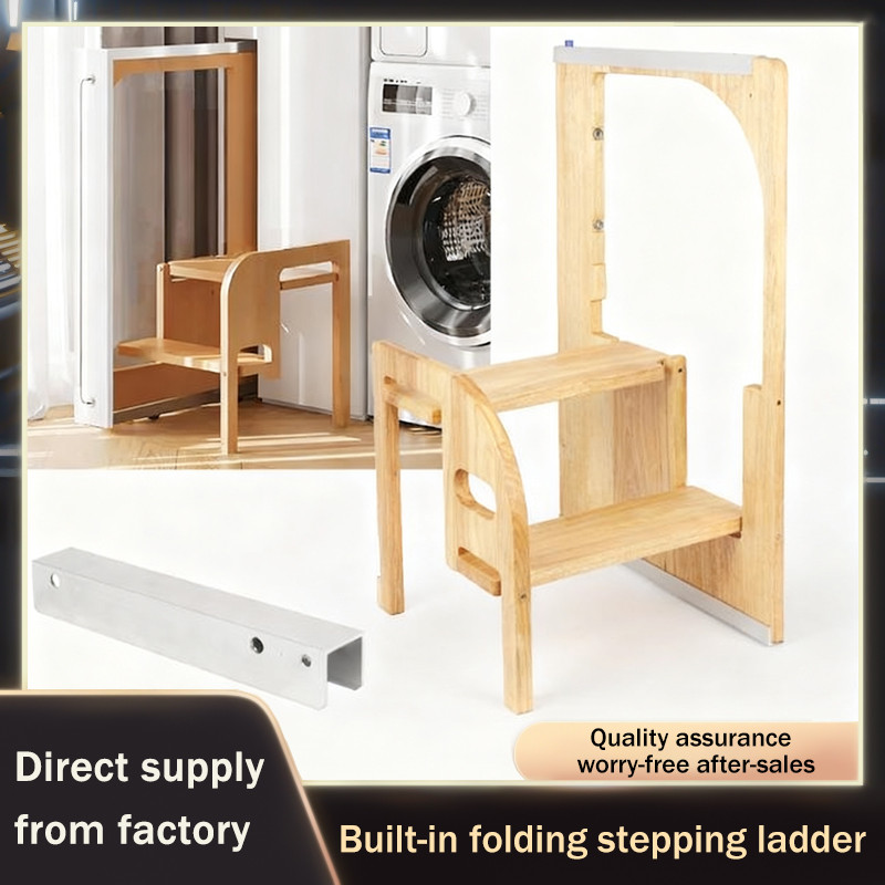 Summit Pull Out Hidden Folding Step Stool Built In Two Step Ladder For Cabinet And Wardrobe Ultra