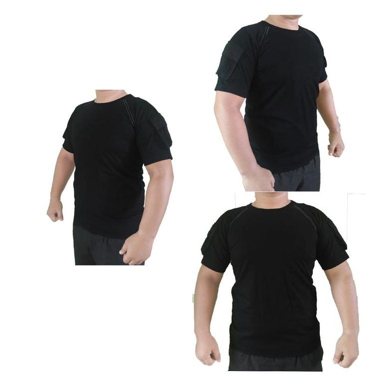 baju kaos tactical combat bdu lengan pendek hitam polos