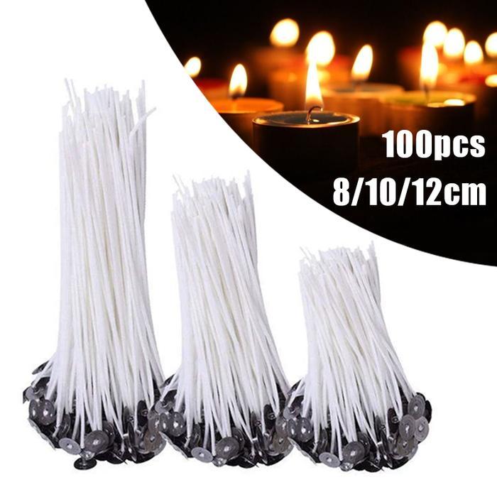 100pcs sumbu lilin gelas cotton wick Cotton Wicks Candle sumbu lilin katun DIY Sumbu Lilin Tebal