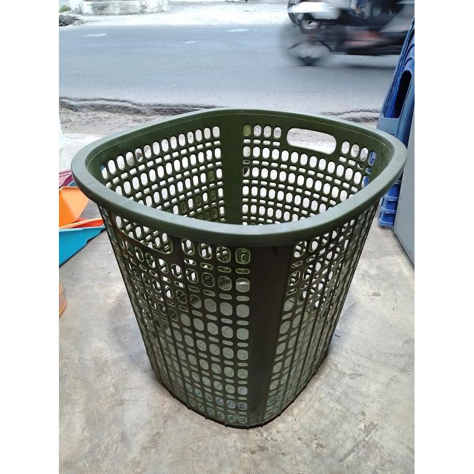 3 Pcs Keranjang Baju Bulat Plastik Tanpa Tutup / Keranjang Pakaian Bulat / Keranjang Sampah Plastik