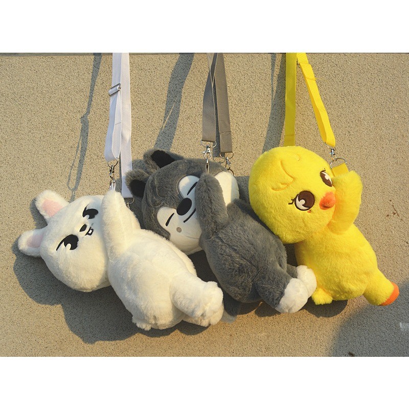 New STRAY KIDS Bang Chan SKZOO Felix Han Jiniret Doll Messenger Bag Cute Plush Small Schoolbag