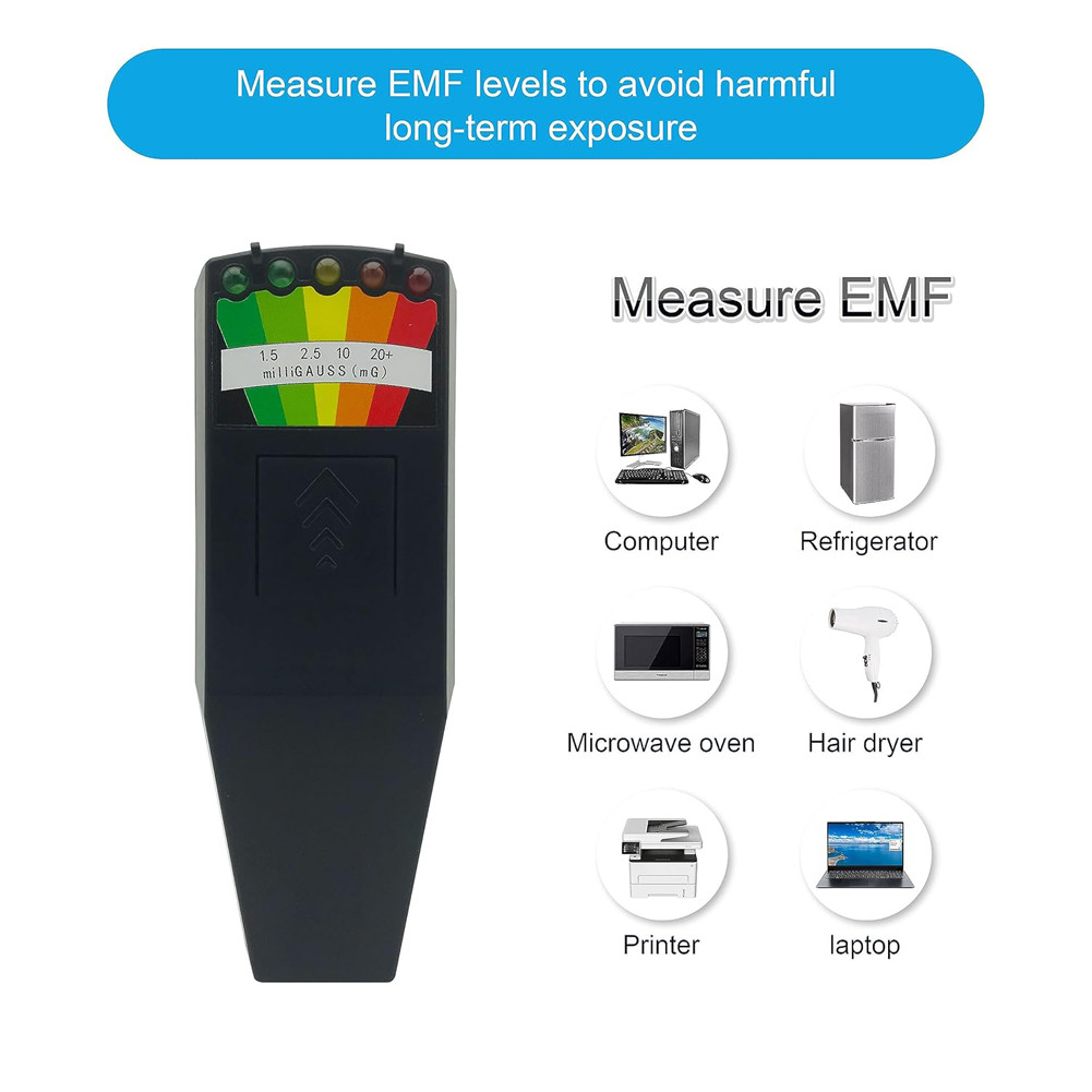 Portable 5 LED EMF Meter 50Hz-2000MHz Magnetic Field Monitor Electromagnetic Field Radiation
