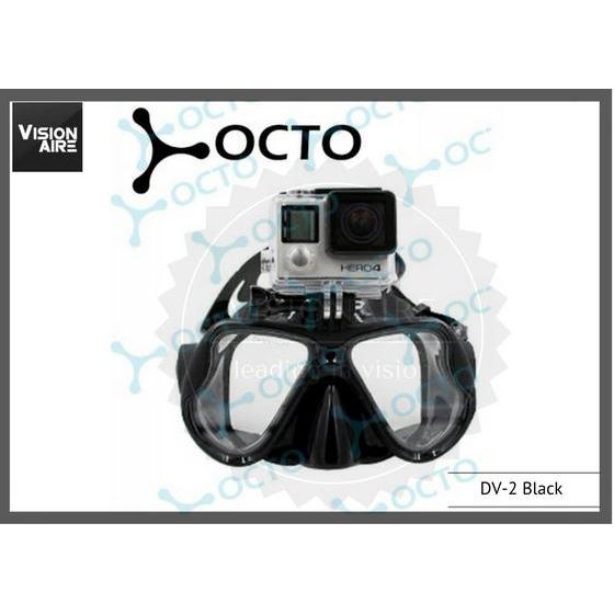 KHUSUS GRAB Diving Mask Octo DV2 - Black Colour Gopro Mount