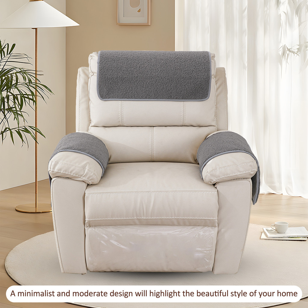 3PCS SOFA HEADREST COVER SOFT POLYESTER RECLINER HEADREST PROTECTOR WEAR RESISTANT RECLINER HEADREST