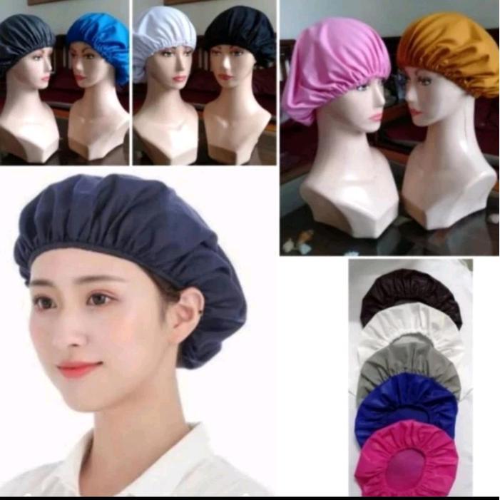 Hairnet Koki Chef Pelindung Penutup Kepala Rambut - Nurse Cap Medis - Shower Cap Topi Masak Boga