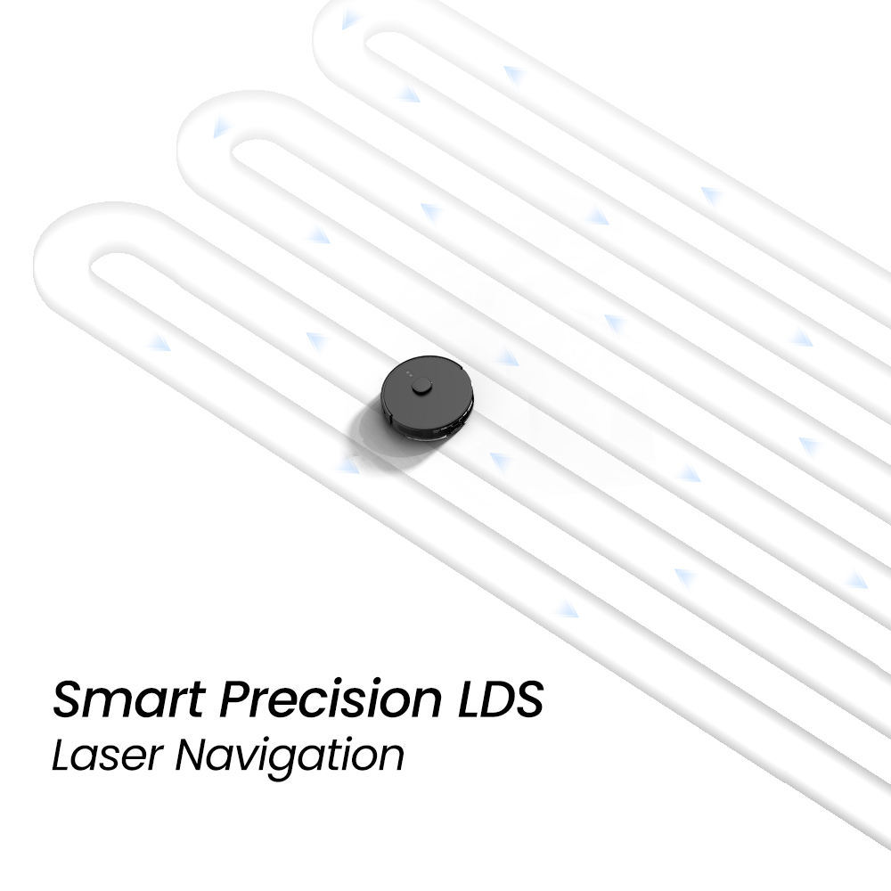 Smart Electric Vacuum Robot Mop 5000Pa LDS Navigation Use Battery-Powered Automatic Cleaning 75Days