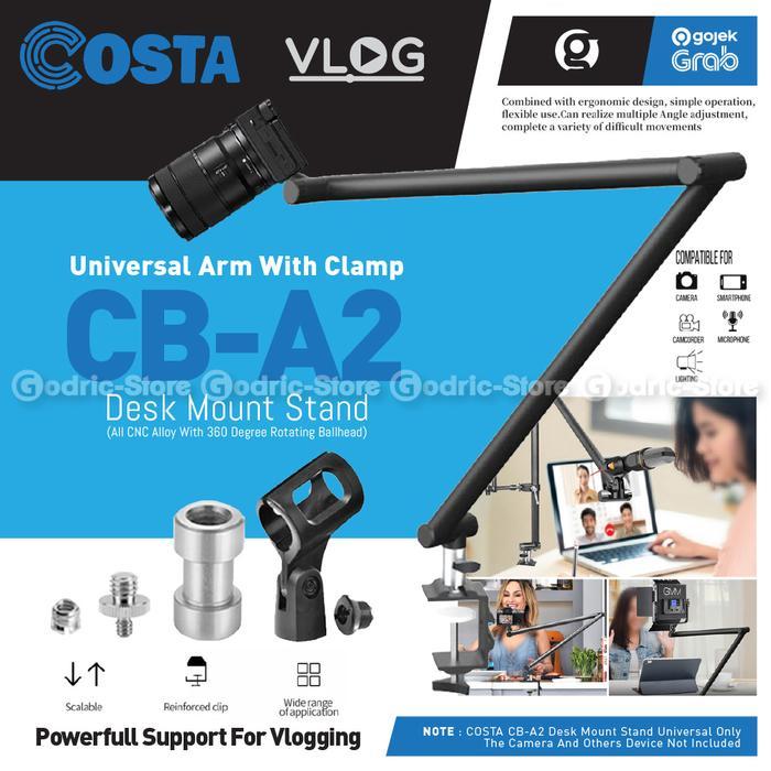 Costa Cb-A2 Boom Arm Overhead Table Stand Clamp U/ Kamera Hp Light Mic