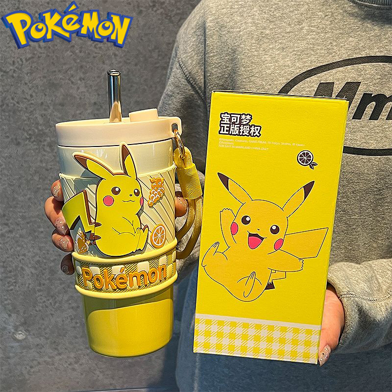 Pokemon Anime Pikachu Psyduck Water Cup Children Sippy Cup Cute Drink Cup 304 Stainless Steel Men