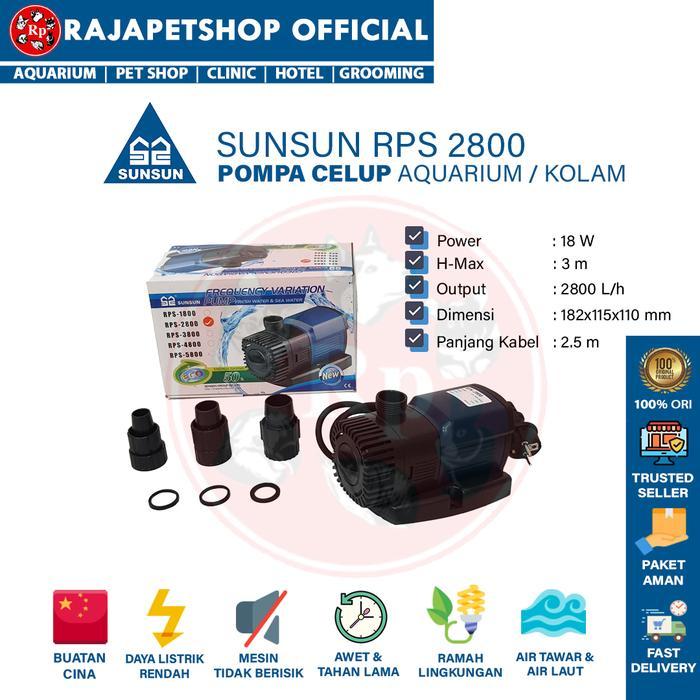 ( POMPA AIR ) SUNSUN RPS 2800 SUBMERSIBLE WATER PUMP KOLAM AQUARIUM POMPA CELUP LOW WATT