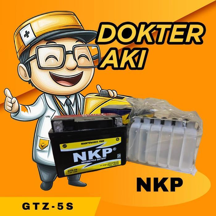 Aki Motor Beat, Vario, Aki Semi Kering GTZ-5S MF, Merk : NKP vario 125 aki untuk v ixion