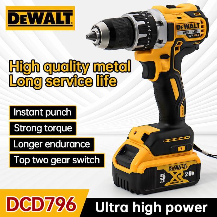 DEWALT DCD796 CORDLESS BRUSHLESS IMPACT DRILL BRUSHLESS DRILL MULTIFUNCTIONAL RECHARGEABLE PORTABLE