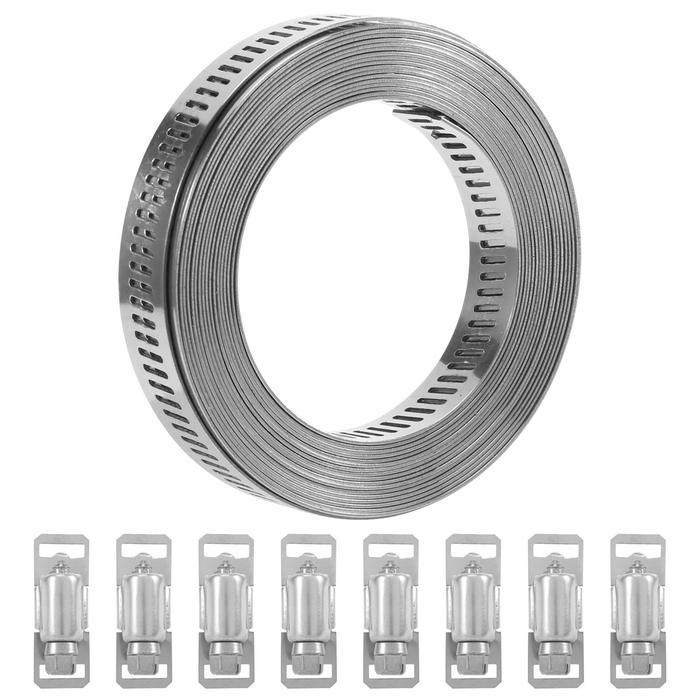 304 STAINLESS STEEL WORM CLAMP HOSE CLAMP STRAP WITH FASTENERS ADJUSTABLE DIY PIPE HOSE CLAMP
