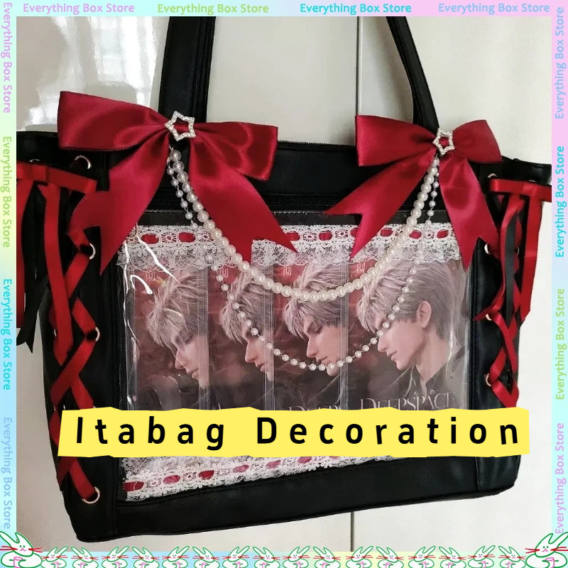 Pearl Bow Itabag DIY Decoration Pearl Luggage Pendant Itabag Exquisite Decorative Chain Lolita