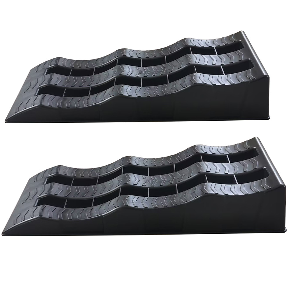 1 Pair 4T RV Balance Blocks Third Order Plastic Slope RV Tire Pad Tilting Lifting Frame Heavy-duty