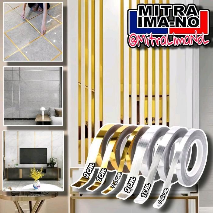 Stiker Nat / List Premium Panjang 50M Gulungan Stiker Pembatas Keramik Dinding Ruangan Dapur DLL