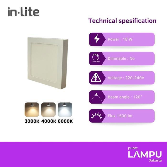 INLITE Led Panel Outbow Kotak 18watt LED 220V 220volt 18W square OB