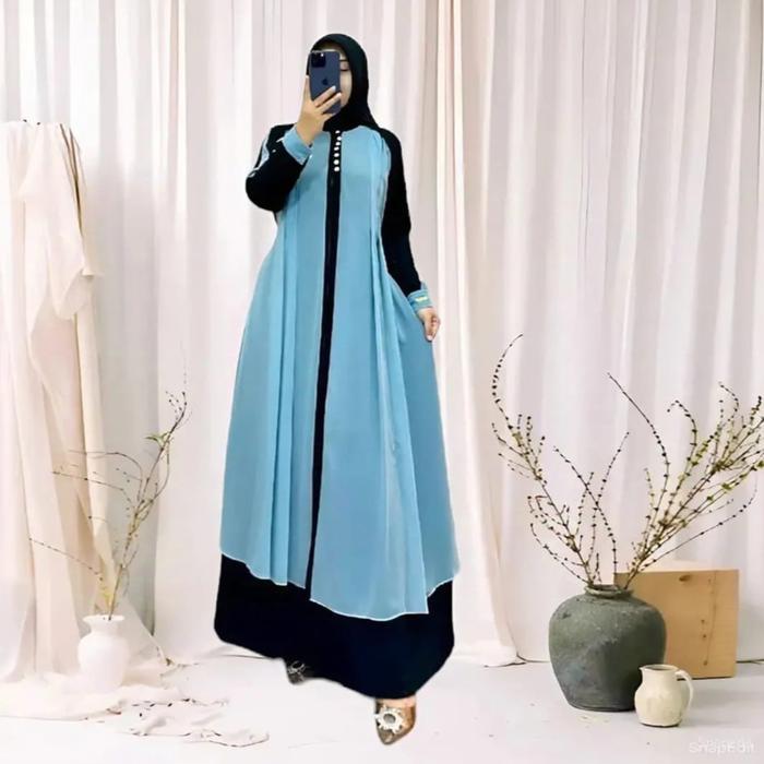 Gamis Abaya Mewah Gamis Elegan Simple Wanita / Gamis Lebaran Terbaru 2026 Dress Muslim Dewasa Remaja