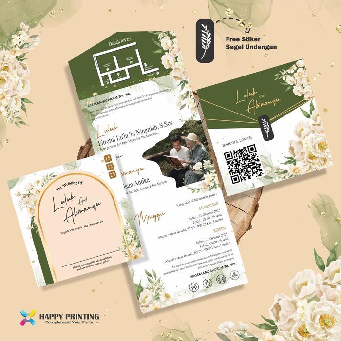 (50 PCS) KARTU UNDANGAN AMPLOP PERNIKAHAN N KERTAS TEBAL  FREE SEGEL LABEL, UNDANGAN PERNIKAHAN