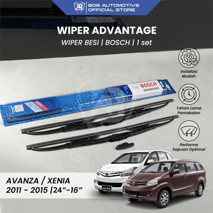 WIPER BLADE BOSCH CLEAR FRAMELESS / KARET / KIPAS KACA DEPAN MOBIL XENIA / AVANZA 2011 2015 / FRAME