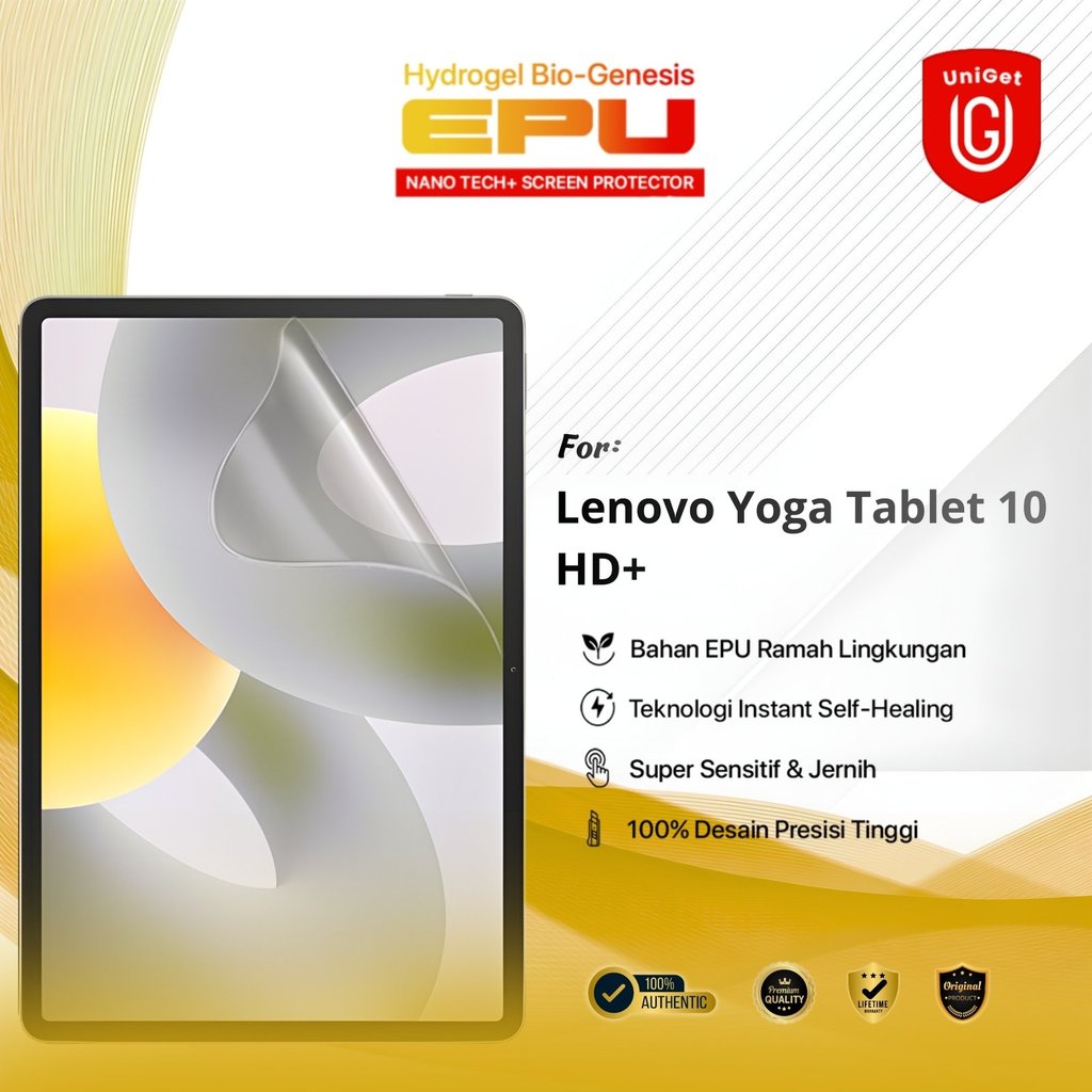UniGet BIO-HYDRO EPU Hydrogel Anti Gores for Lenovo Yoga Tablet 10 HD+ Kualitas Tingi Anti Scratch U