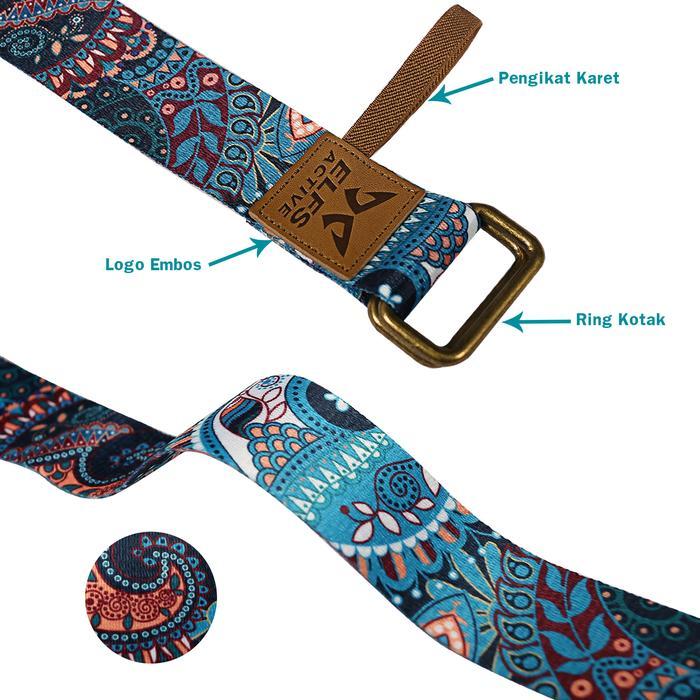 Elfs Active 2In1 Premium Yoga Strap 3M Anti Slip Pilates Yoga Belt Tali Matras Alat Olahraga