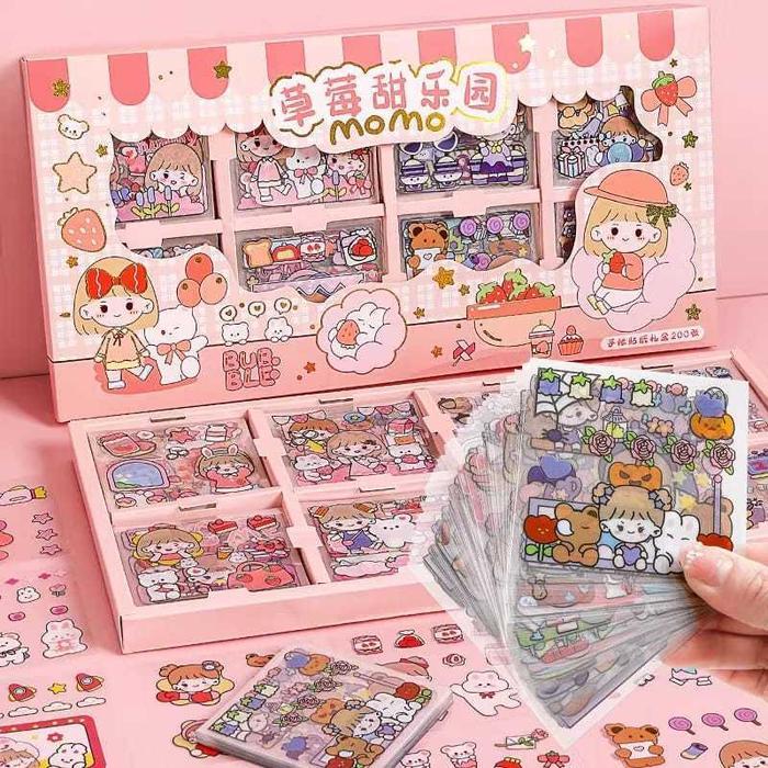 "New" Sticker Momo Isi 200 Lembar Murah Stiker momo Waterproof Sticker Murah Stiker Lucu Stiker