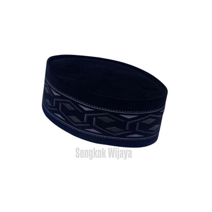 Best Seller Peci Hitam Motif 3D Tinggi 9Cm Songkok Peci Hitam Fashion Muslim Dewasa Dan Anak-Anak