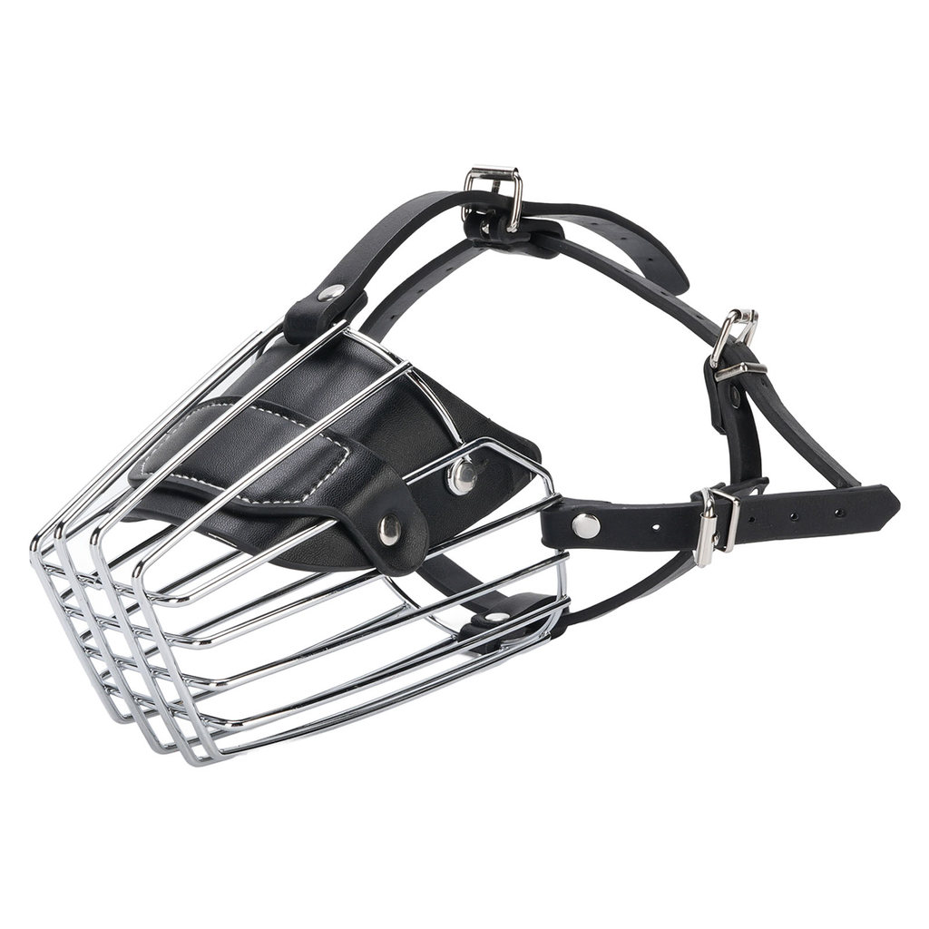 Metal Basket Dog Muzzle Adjustable Prevent Barking Biting Wire Basket Dog Mouth Cover Cage for