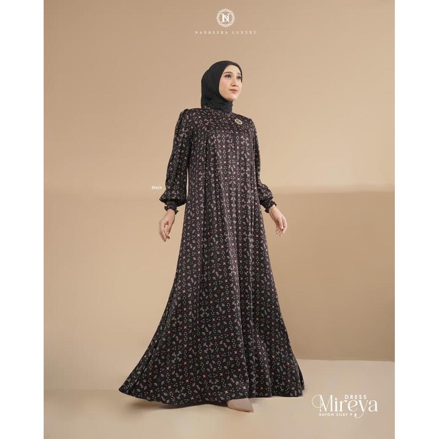 Mireya Series Dress & Midi Dress Nadheera Luxury Gamis Muslim Wanita Bahan Rayon Motif