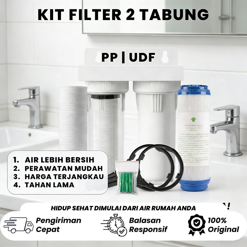 Paket Filter Air 2 Tahap PPF UDF / Filter Air Sumur / Filter Air Berpasir / Keruh