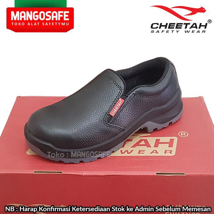 Safety Shoes Cheetah 7001H Sepatu Proyek Pansus Pendek Tanpa Tali 7001 H Slip On Low Cut Tapak Pu