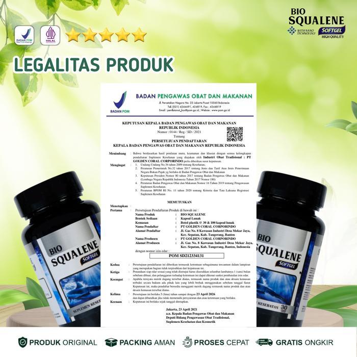 Bio Squalene - Suplemen Kesehatan Untuk Alopecia Areata Penumbuh Rambut Botak Koin Rambut Rontok