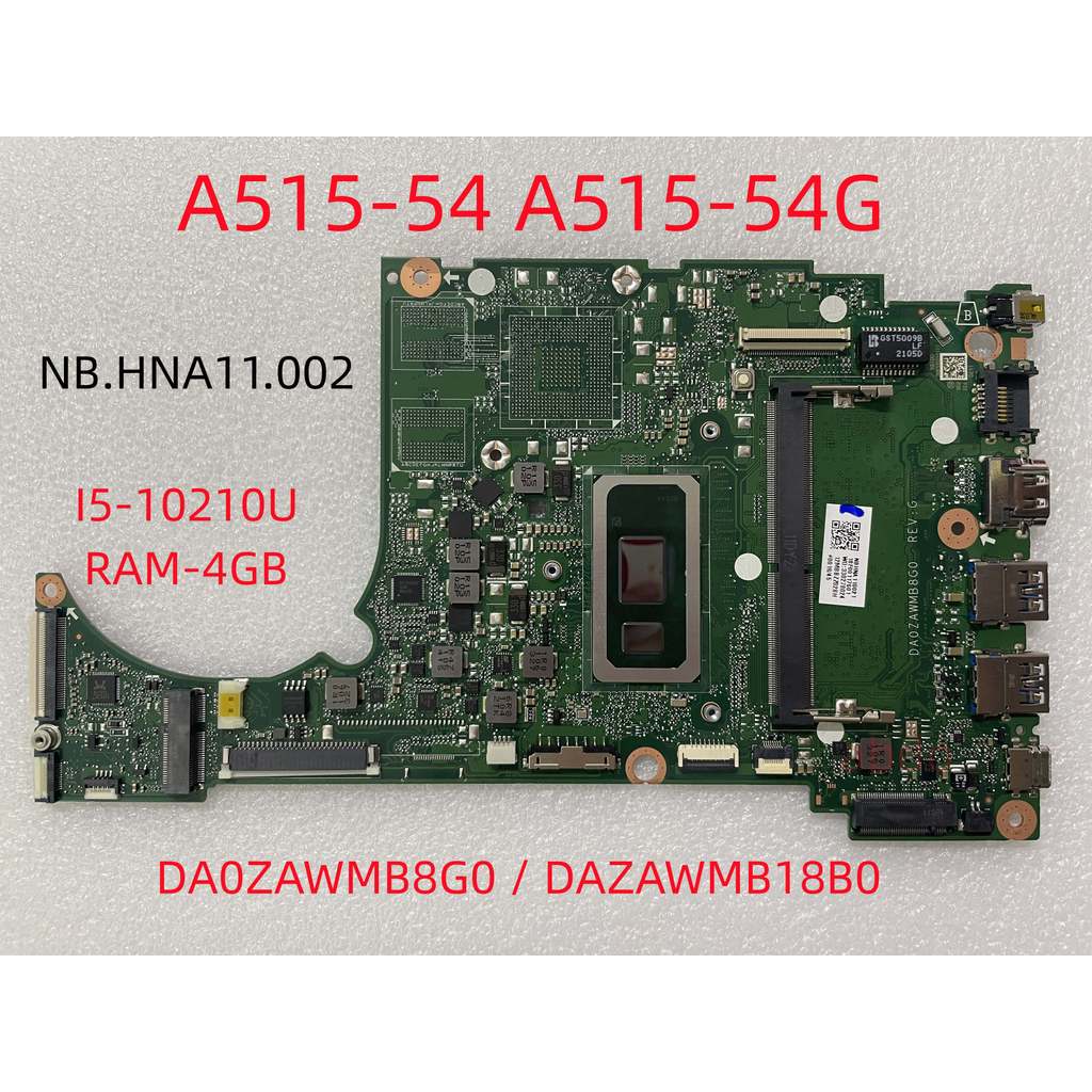 NB.HNA11.002 For ACER Aspire 5 A515-54 motherboard with i5-10210u RAM-4GB UMA