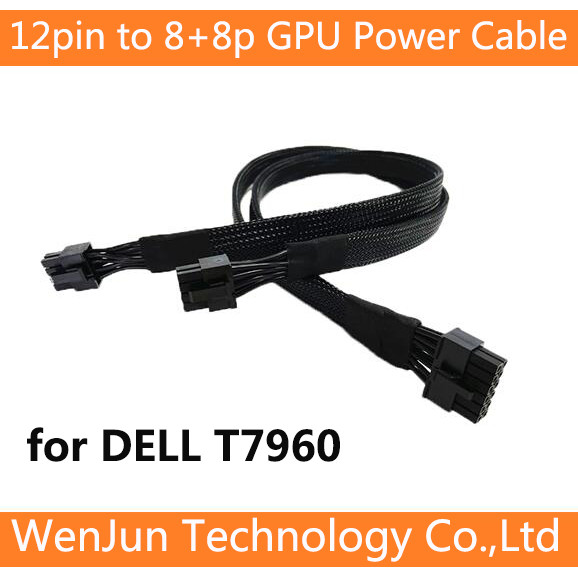 Mianboard 12pin to Dual 8pin6+2 PCI-E Video Graphic Card Power Supply Cable for Dell T7960 Server an