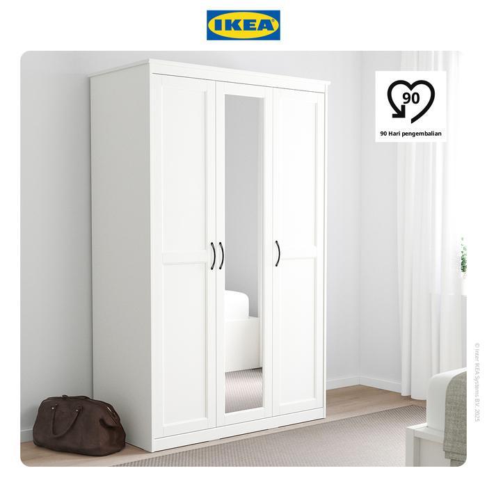 IKEA SONGESAND Lemari Pakaian Minimalis Putih 120x60x191cm Pintu Plastik