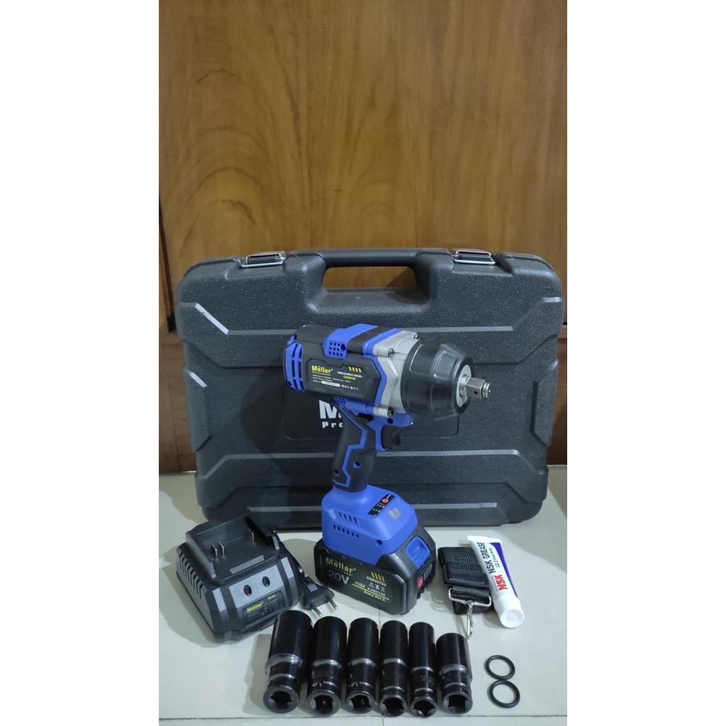Mollar CIW20750 set cordless impact wrench Alat Buka Baut 20v 750nm CIW 20750
