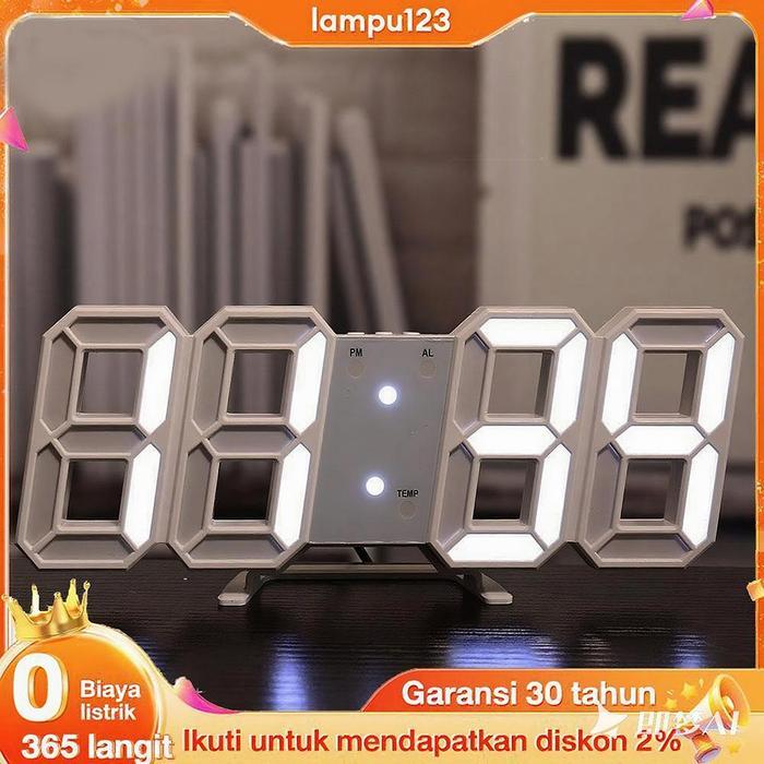 "New" Jam Dinding Digital LED 3D Hiasan Meja Kreatif Jam Weker Dinding 3D Jam Digital LED Jam