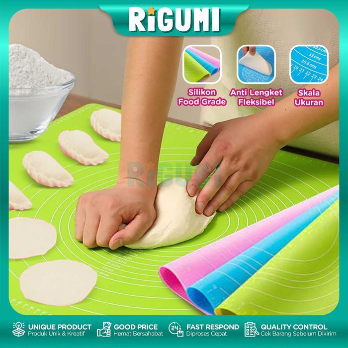 Alas Adonan Kue Silikon Anti Lengket Talenan Matras Baking Flexible Food Grade Multifungsi