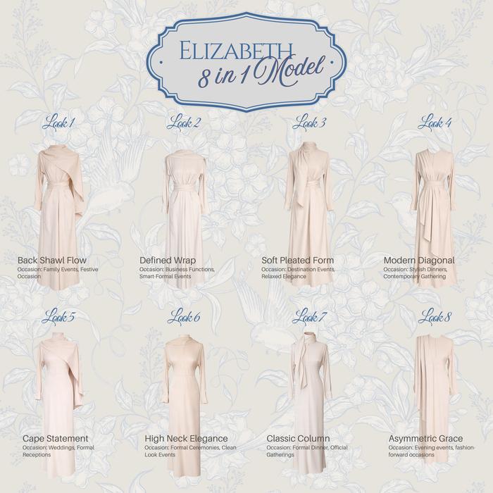 PREMIUM MAVERA - Elizabeth Cape Multiways Dress Cotton Silk Wrap Long Dress Mewah Elegan Lembut
