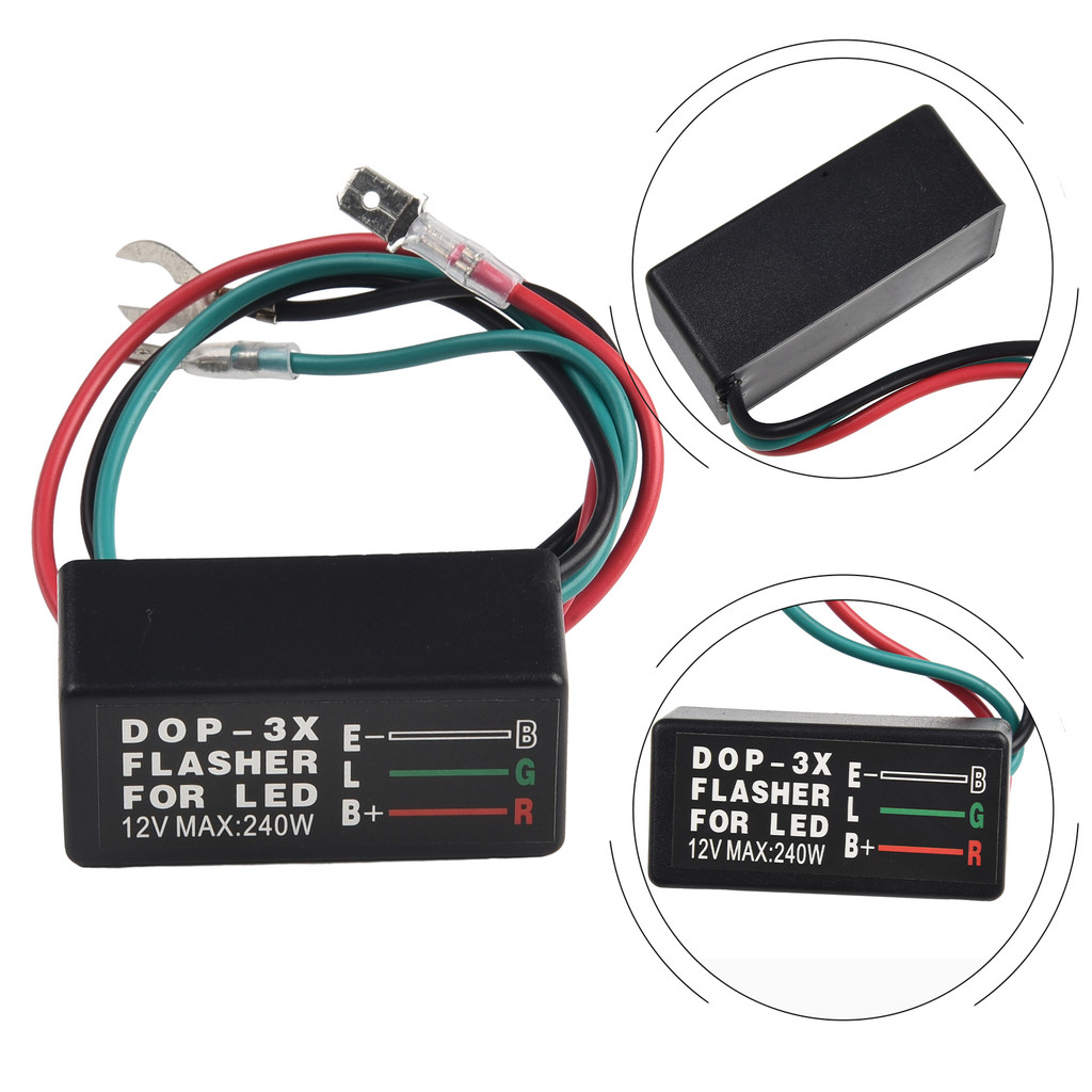 DOP-3X 3 Pin 12V Electronic Motorcycle ATV Turn Signal LED Light Flasher Blinker Relay 80 Times/Min 