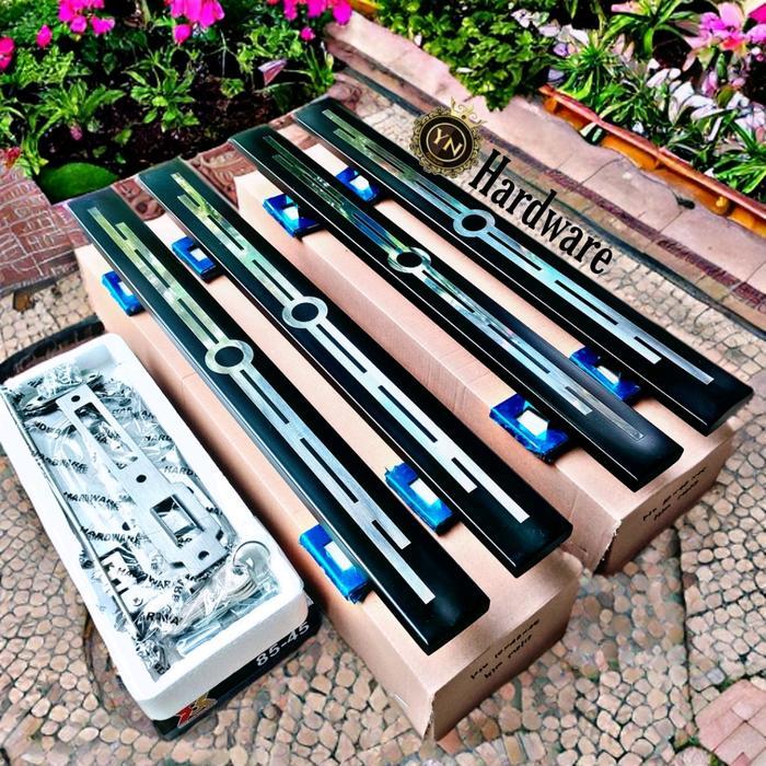 1 satu set handle pintu rumah hitam motif TERBARU 45cm dan kunci handle set kunci pintu minimalis