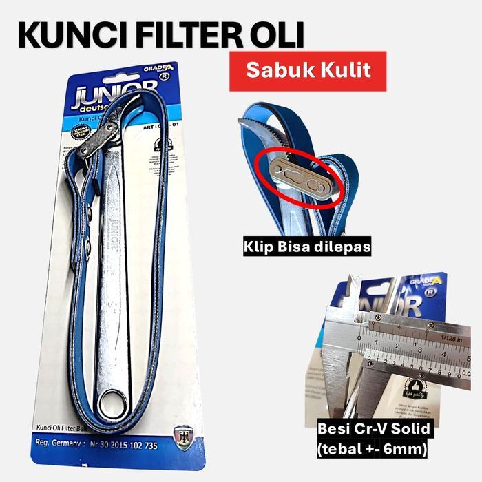 JUNIOR SABUK KUNCI FILTER OLI MOBIL 9" KUNCI FILTER SOLAR ALAT PEMBUKA FILTER OLI KUNCI SARINGAN OLI