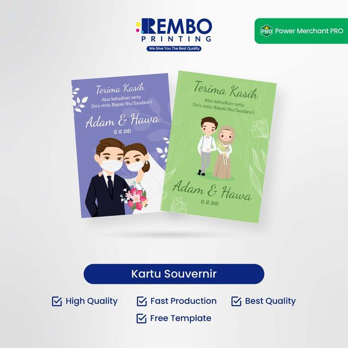 CETAK SOUVENIR CARD WEDDING CARD CUSTOM FREE TEMPLATE