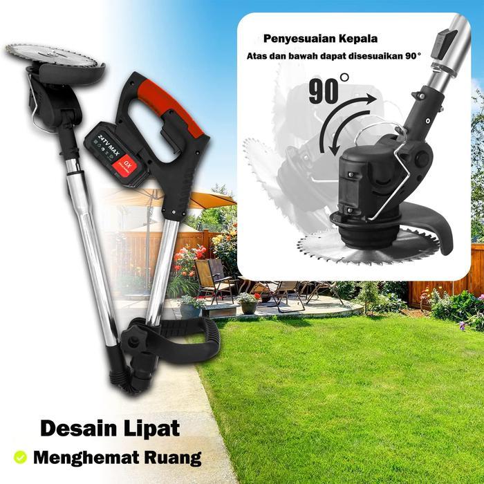 IRONHOOF Mesin Pemotong Rumput Elektrik Mesin Potong Rumput Baterai