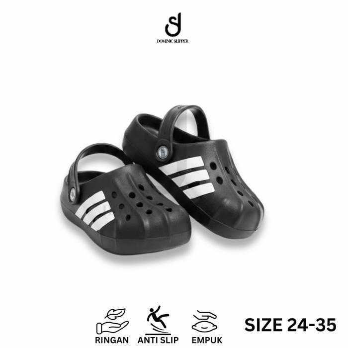 DOMINIC Sandal Baim Anak Cowok Sendal Sepatu EVA Sporty Stripes Tali Belakang Crop Anti Licin Size