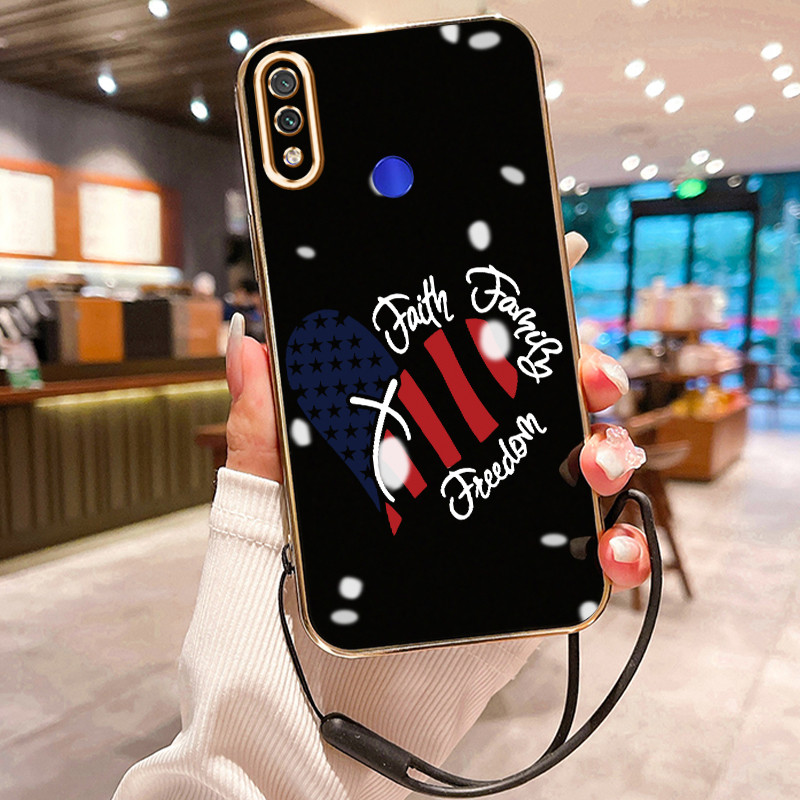 Casing Hp Untuk Xiaomi Redmi Note 7 Note 7s Note 7 Pro Case Kebebasan beragama Elektro Plating Cesin