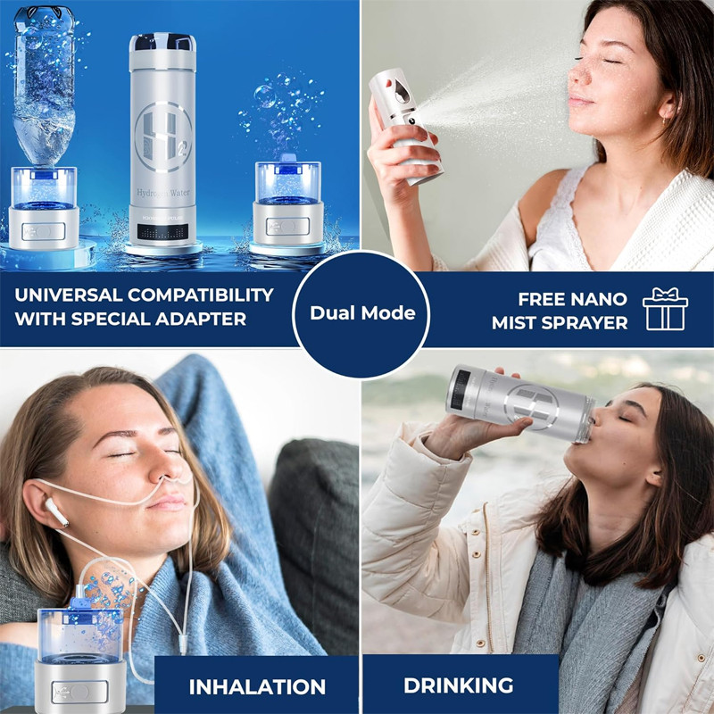 9000PPB Hydrogen Water Bottle Generator Spe Pem Dual Chamber Maker Electrolyzed Hydrogen Enriched